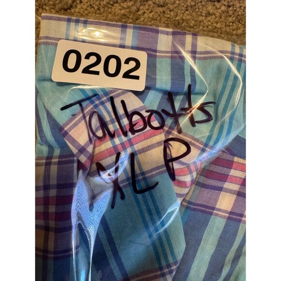 2/$18 SALE! TALBOTS Button Up Shirt Womens XLP Preppy Blue Plaid Cotton‎ Casual - Picture 6 of 6
